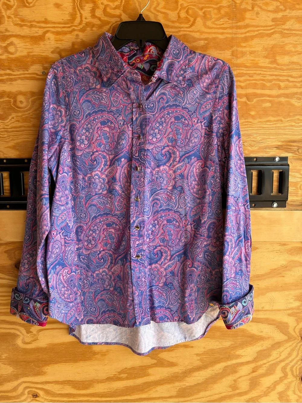 ROBERT GRAHAM Carrie Long Sleeve Woven Shirt Size Large